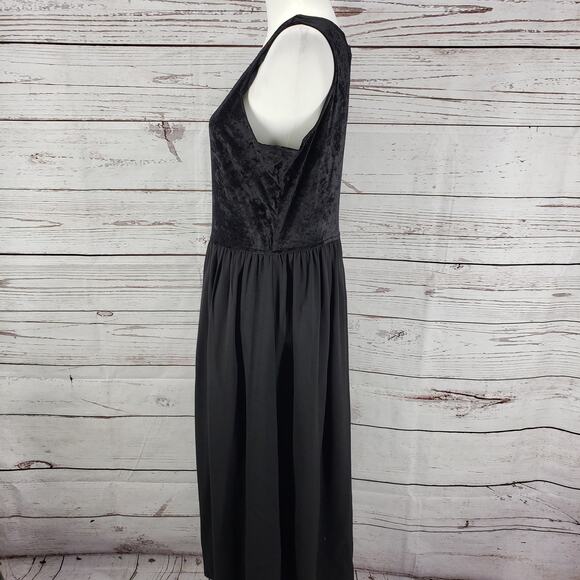 Dana Scott Vintage Black Velvet Dress Jacket Set Size 13/14 - Picture 10 of 12